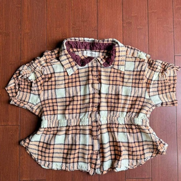 We The Free Tops - We the Free‎ Orange Plaid Top